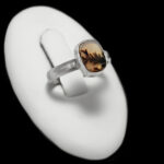 انگشتر عقیق شجر زنانه نقره دست ساز طرح آلا +حرز امام جواد (ع) +تربت امام حسین (ع)