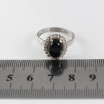 انگشتر عقیق مشکی نقره زنانه طرح رونیا - Image 2