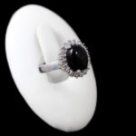 انگشتر عقیق مشکی نقره زنانه طرح رونیا