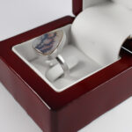 انگشتر عقیق شجر نقره مردانه و زنانه دست ساز طرح مثلثی لاوان +حرز امام جواد (ع) +تربت امام حسین (ع) - Image 3