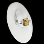 انگشتر عقیق شجر زنانه نقره دست ساز طرح سیلونا +حرز امام جواد (ع) +تربت امام حسین (ع)