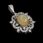 گردنبند عقیق باباقوری نقره زنانه طرح مهر - Image 3