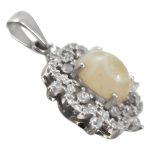 گردنبند عقیق باباقوری نقره زنانه طرح مهر