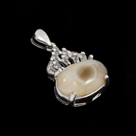 گردنبند عقیق سلیمانی نقره زنانه طرح ساکورا