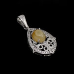 گردنبند عقیق باباقوری نقره زنانه طرح ریار