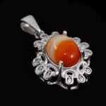 گردنبند عقیق سلیمانی نقره زنانه طرح ثمر