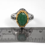 انگشتر زمرد الماس تراش نقره مردانه طرح مهرساد - Image 2