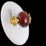 انگشتر گارنت الماس تراش نقره مردانه طرح فربد