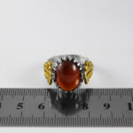 انگشتر گارنت الماس تراش نقره مردانه طرح فربد - Image 3