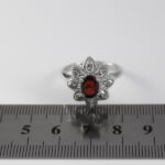 انگشتر گارنت اصل نقره زنانه طرح عسل - Image 2