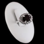 انگشتر گارنت اصل نقره زنانه طرح کارولین