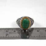 انگشتر زمرد الماس تراش نقره مردانه طرح زینب کبری (س) - Image 2