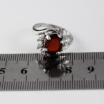 انگشتر گارنت اصل نقره زنانه طرح کتایون - Image 2