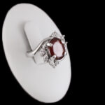 انگشتر گارنت اصل نقره زنانه طرح کتایون