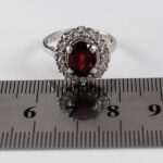 انگشتر گارنت الماس تراش اصل نقره زنانه طرح کلارا - Image 2