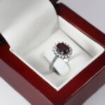 انگشتر گارنت اصل نقره زنانه طرح کلاله - Image 3