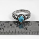 انگشتر فیروزه نیشابوری نقره زنانه طرح عسل - Image 2