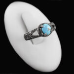 انگشتر فیروزه نیشابوری نقره زنانه طرح عسل