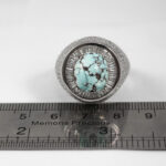 انگشتر فیروزه نیشابوری نقره زنانه طرح اطلسی - Image 2