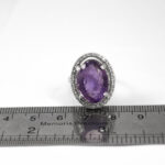 انگشتر نقره زنانه طرح مهدل با سنگ آمیتیست - Image 2