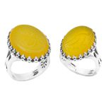 ست انگشتر شرف الشمس نقره مردانه و زنانه طرح روح الامین + حکاکی