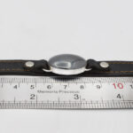 دستبند نقره چرم طبیعی مشکی مردانه و زنانه با نگین حدید صینی + حکاکی - Image 3