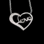 گردنبند فانتزی دخترانه نقره طرح عشق