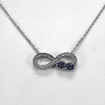 گردنبند فانتزی دخترانه نقره طرح دو بینهایت - Image 2