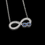 گردنبند فانتزی دخترانه نقره طرح دو بینهایت