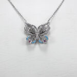گردنبند فانتزی دخترانه نقره طرح پروانه - Image 3