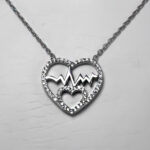 گردنبند فانتزی دخترانه نقره طرح ضربان - Image 3