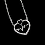 گردنبند فانتزی دخترانه نقره طرح فانتزی ضربان - Image 4