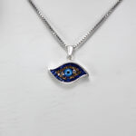 گردنبند فانتزی دخترانه نقره طرح چشم - Image 2