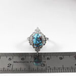 انگشتر فیروزه نیشابوری نقره زنانه طرح آبرنگ - Image 3