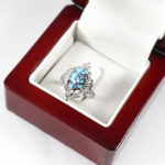 انگشتر فیروزه نیشابوری نقره زنانه طرح آبرنگ - Image 2