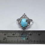 انگشتر فیروزه نیشابوری نقره زنانه طرح آبرنگ ۲ - Image 3