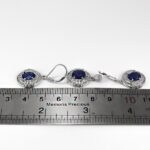 نیم ست یاقوت کبود الماس تراش نقره زنانه طرح حوا - Image 3