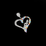 گردنبند فانتزی دخترانه نقره طرح عشق رنگین