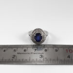 نیم ست یاقوت کبود الماس تراش نقره زنانه طرح حوا - Image 2