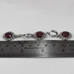 نیم ست یاقوت سرخ الماس تراش نقره زنانه طرح بلوط - Image 2