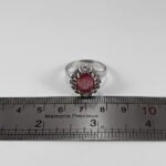 نیم ست یاقوت سرخ الماس تراش نقره زنانه طرح بلوط - Image 3