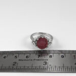 نیم ست یاقوت سرخ الماس تراش نقره زنانه طرح پریگون - Image 3