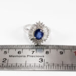 نیم ست یاقوت کبود الماس تراش نقره زنانه طرح کاترین - Image 2