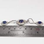 نیم ست یاقوت کبود الماس تراش نقره زنانه طرح کاترین - Image 3