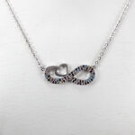 گردنبند فانتزی دخترانه نقره طرح عشق بی انتها - Image 2