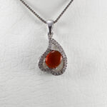 گردنبند عقیق یمنی سرخ نقره زنانه طرح سامانا - Image 2