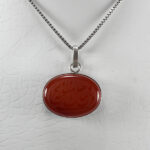 گردنبند عقیق سرخ نقره زنانه و مردانه طرح "المهدی طاووس اهل الجنه" - Image 3