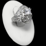 حلقه تک نگین نقره زنانه طرح جواهر