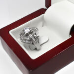 حلقه تک نگین نقره زنانه طرح جواهر - Image 3