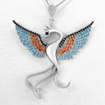 گردنبند فانتزی دخترانه نقره طرح سیمرغ - Image 2